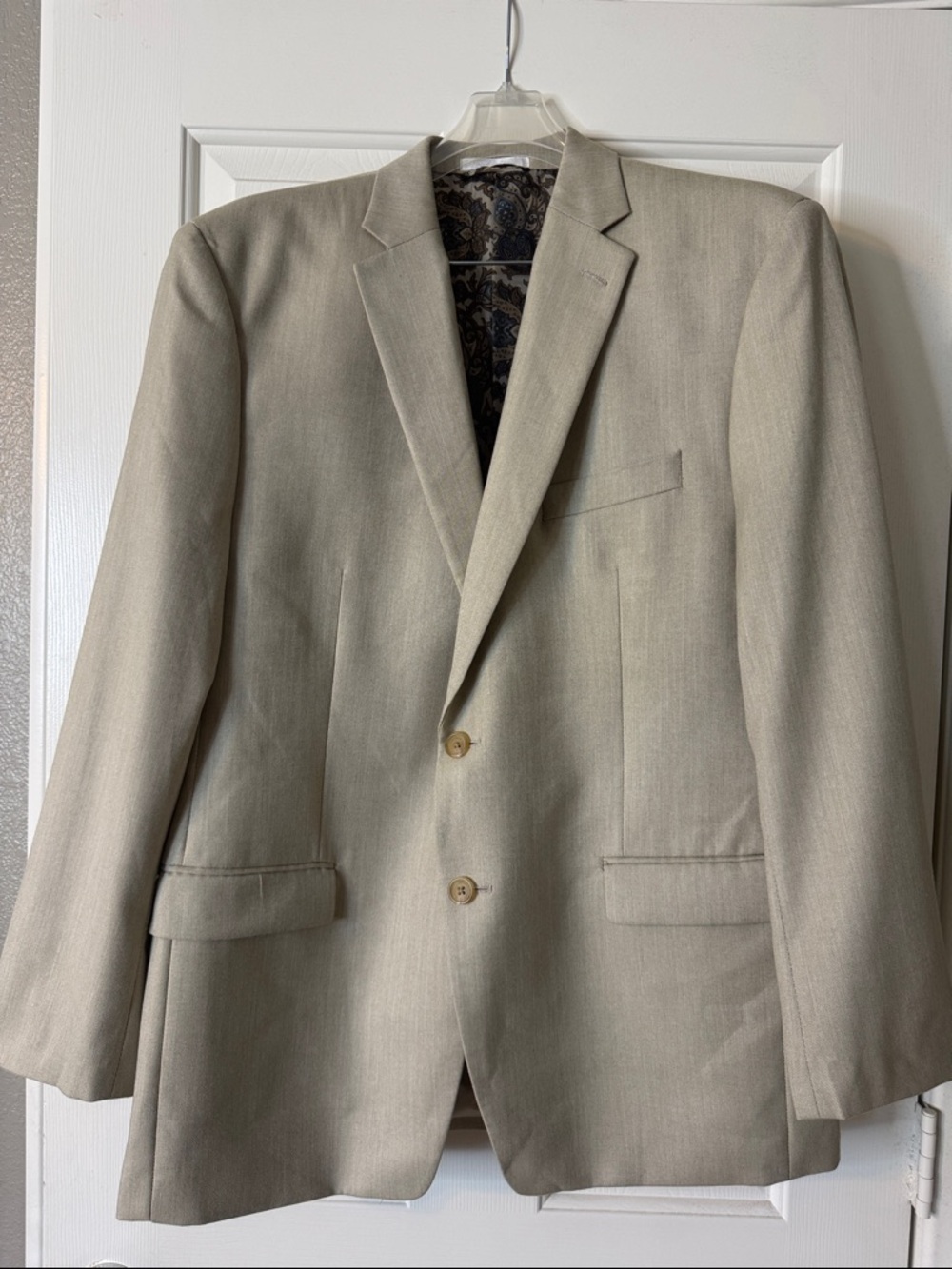 Ralph Lauren Men's Light Beige Two-Button Sport Coat Blazer